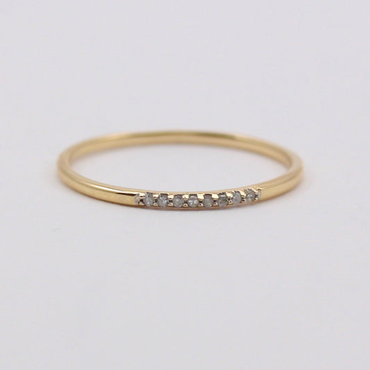 Pre-owned Skinny 9ct Gold Band with Diamonds