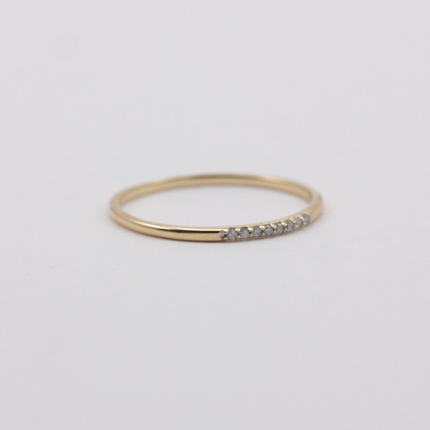 Pre-owned Skinny 9ct Gold Band with Diamonds