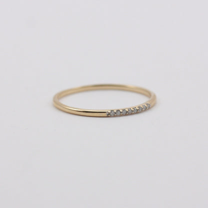 Pre-owned Skinny 9ct Gold Band with Diamonds