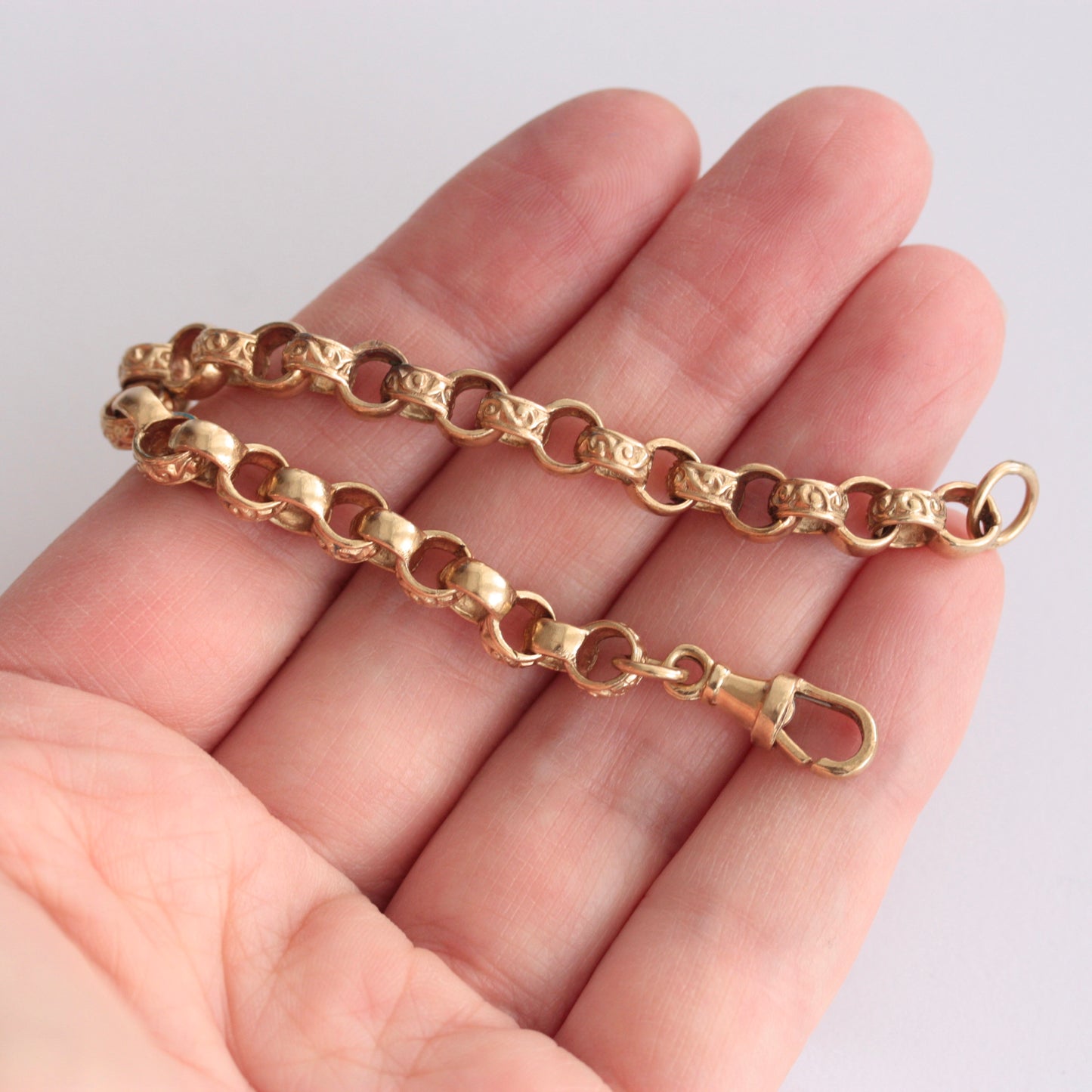 9ct gold patterned belcher bracelet