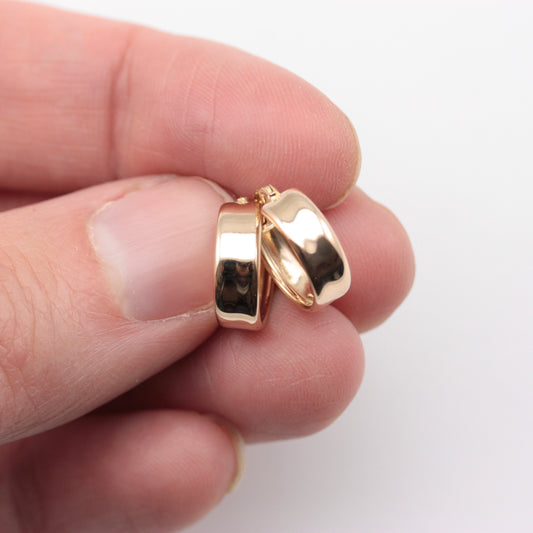 Pre-owned 9ct Yellow Gold Wide Hoop Earrings, Small