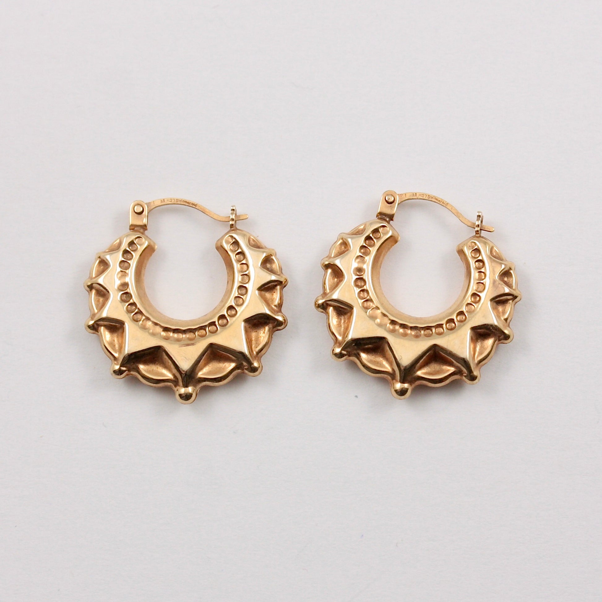 Pre-owned 9ct Gold Traditional Style Creole Hoop Earrings, Medium