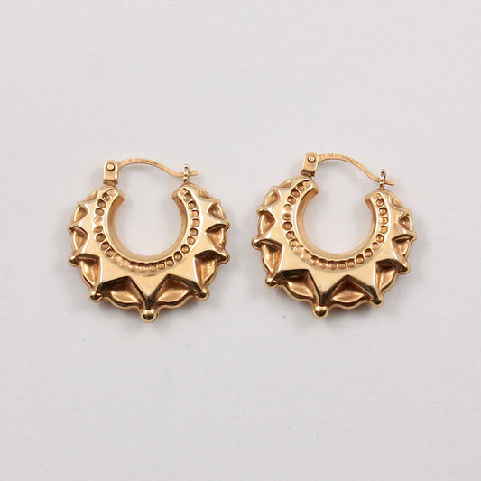 Pre-owned 9ct Gold Traditional Style Creole Hoop Earrings, Medium