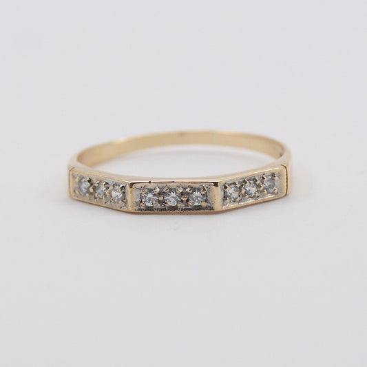 Vintage 9ct Gold Spinel Angle Front Band Ring, c1970s