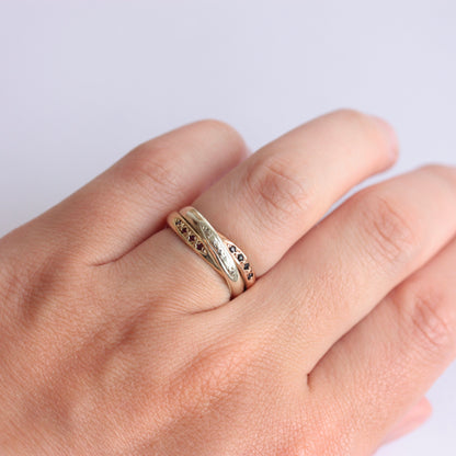 Vintage 9ct Gold Gold Russian Wedding Style Ring with Diamond, Ruby and Sapphire