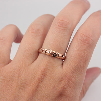 Pre-owned 9ct Rose and Yellow Welsh Gold 'Tree of Life' Ring