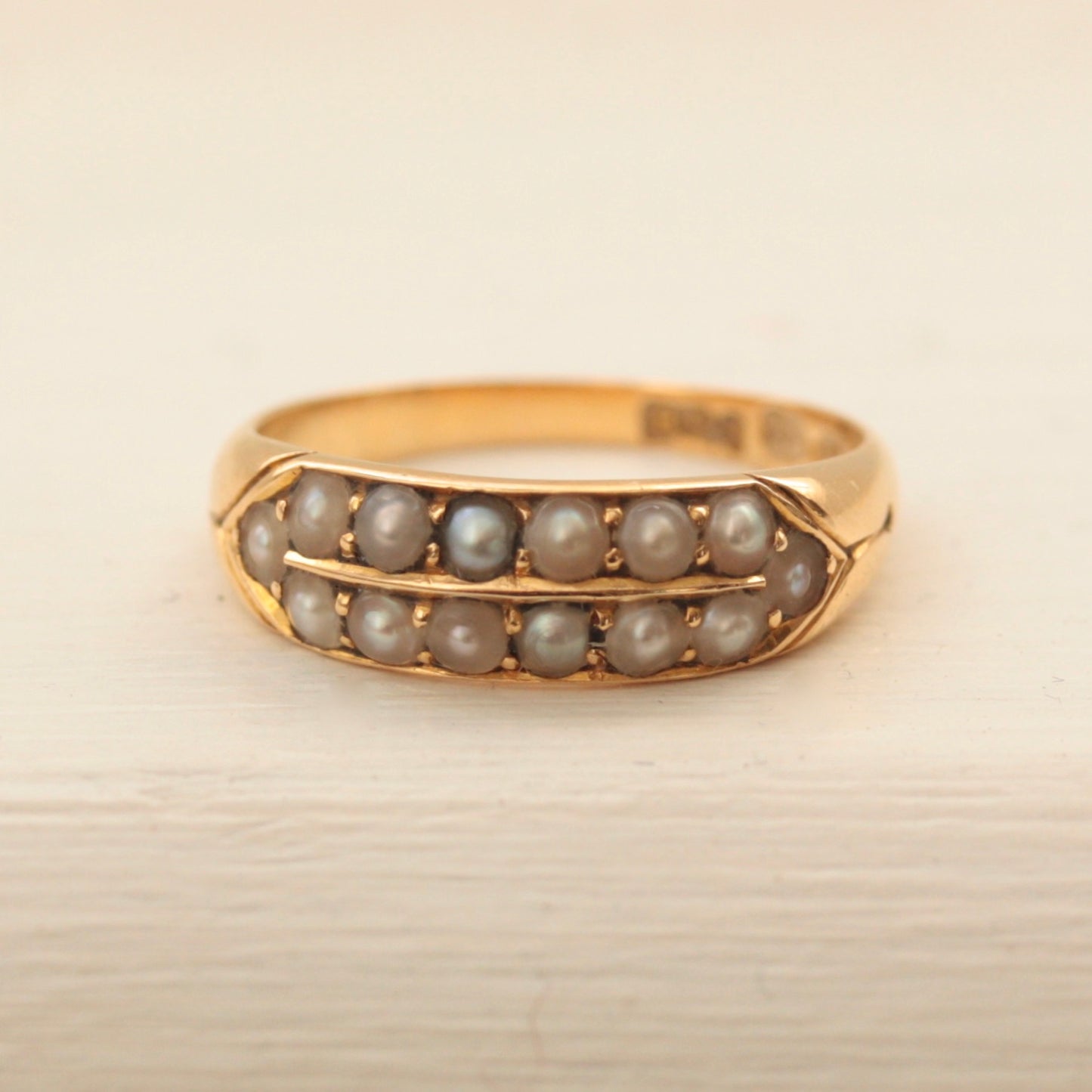 Victorian 18ct Gold Seed Pearl Ring, 1887