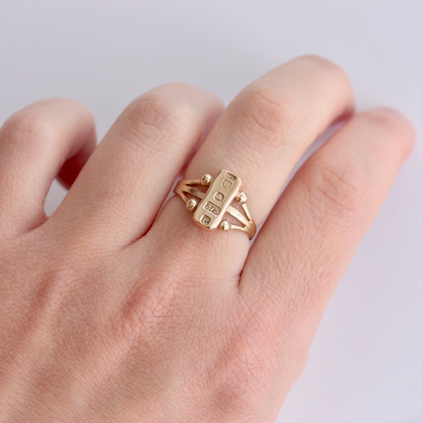 9ct gold ingot ring 1977