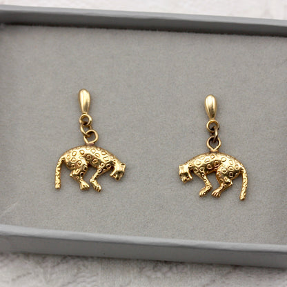 vintage 1980s leopard earrings