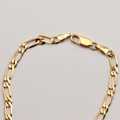 vintage 9ct gold figaro chain bracelet