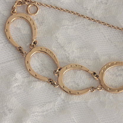 vintage 9ct yellow gold horseshoe bracelet