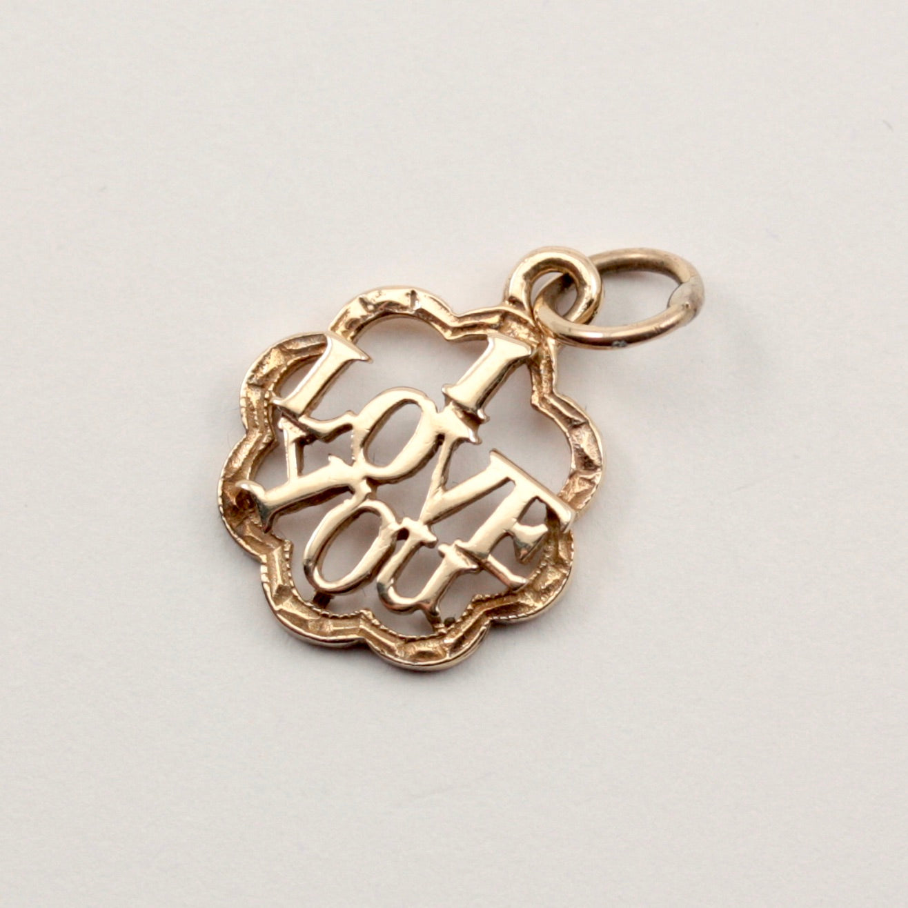 vintage 1970s i love you charm