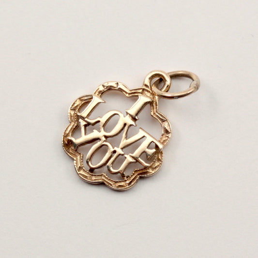 vintage 1970s i love you charm