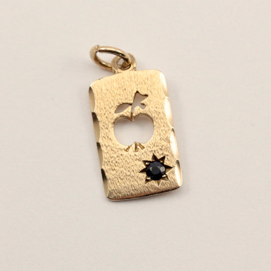 apple cut out star set sapphire pendant 