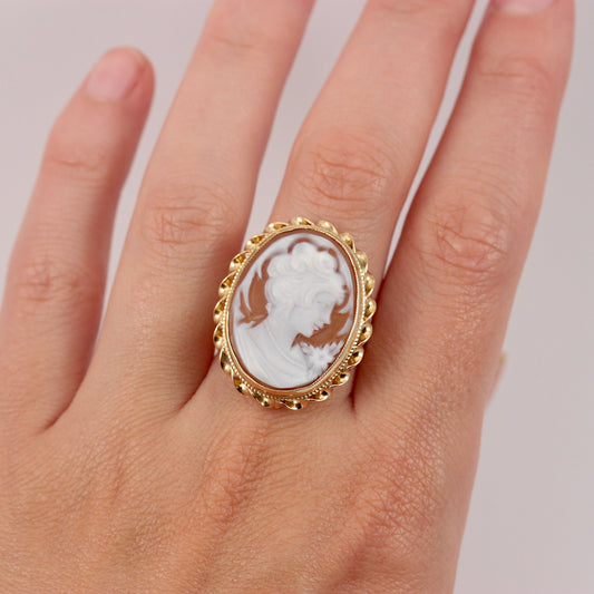 vintage cameo statement ring
