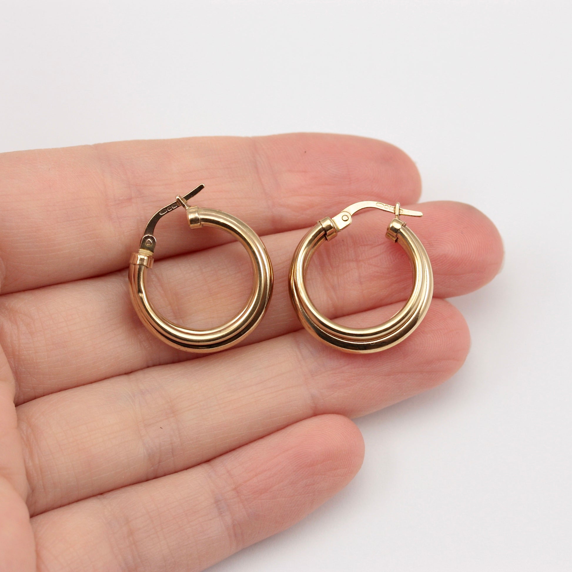 vintage 1990s tube hoop earrings