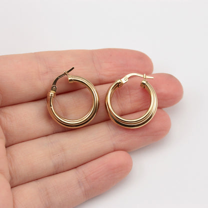 vintage 1990s tube hoop earrings
