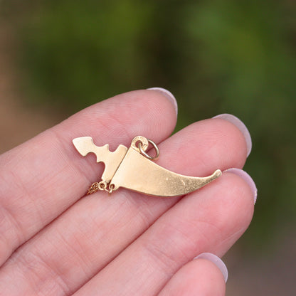 Vintage 9ct Gold Dagger and Scabbard Charm, 1988