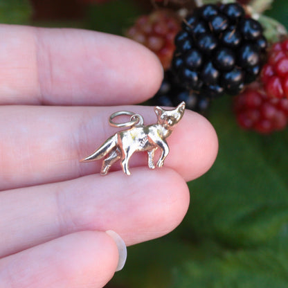 smooth vintage gold fox charm