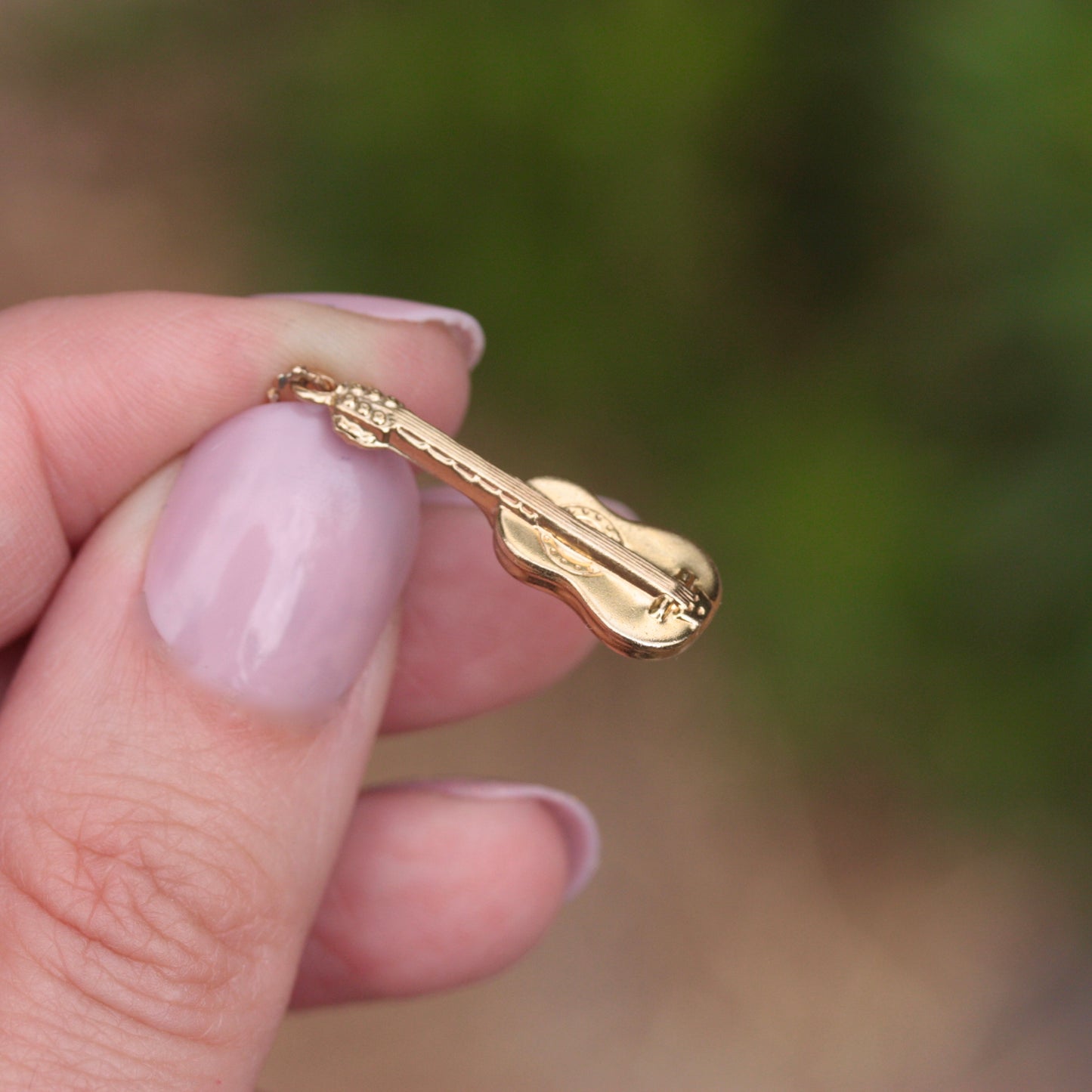 vintage gold guitar charm
