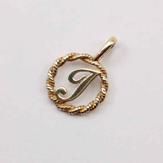 vintage 9ct gold initial J pendant