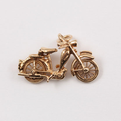 1970s gold motorbke charm