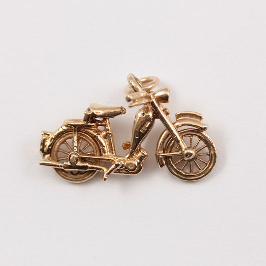 1970s gold motorbke charm