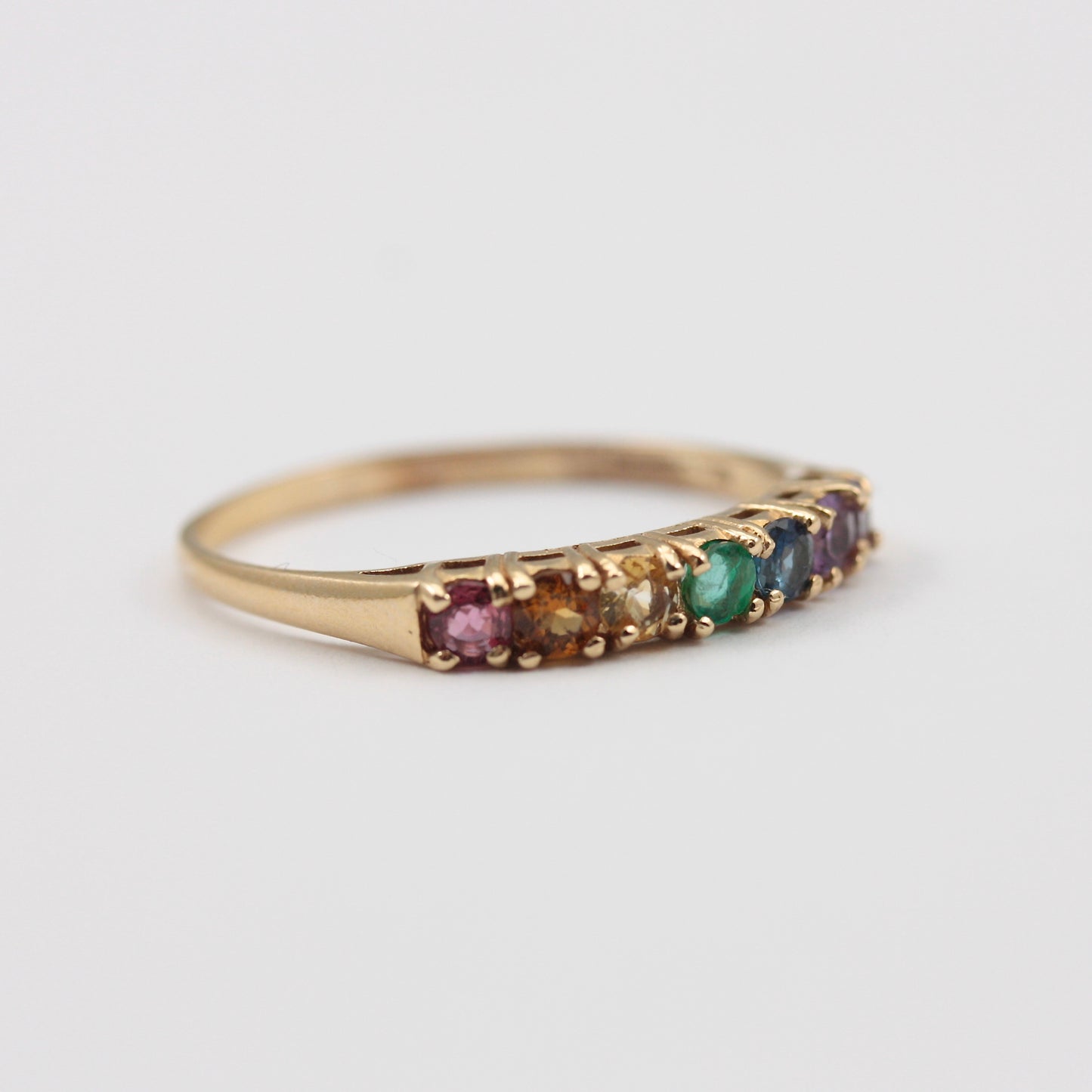 vintage 9ct gold rainbow ring