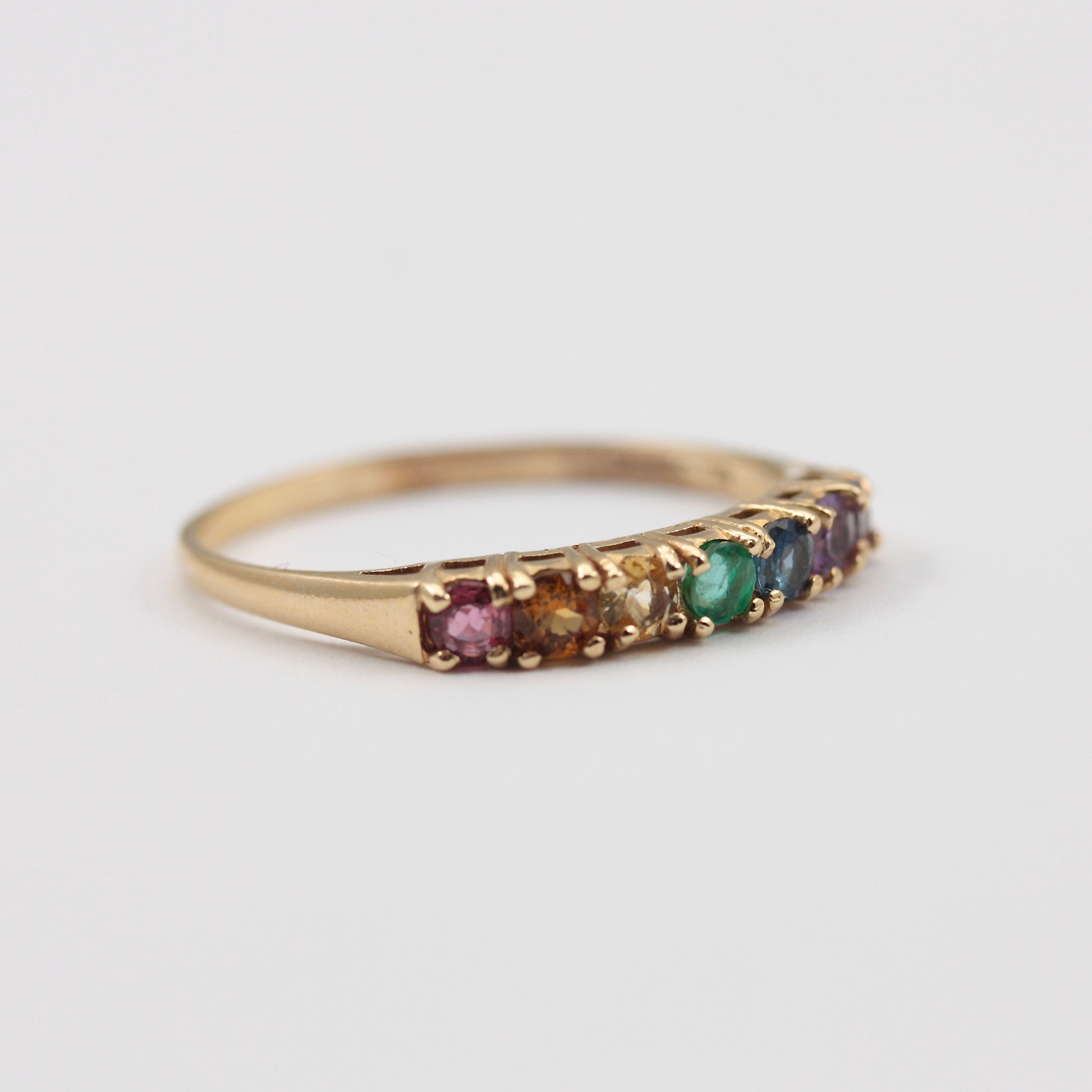 vintage 9ct gold rainbow ring