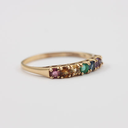 vintage 9ct gold rainbow ring