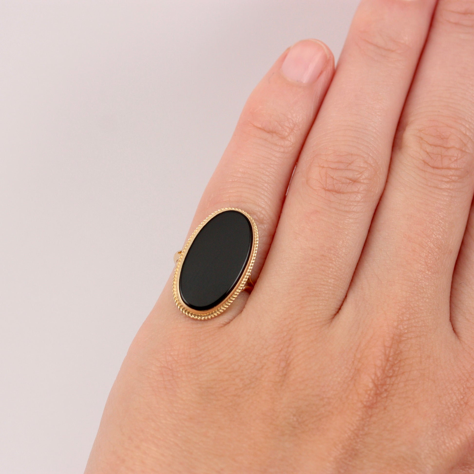 vintage black onyx statement ring