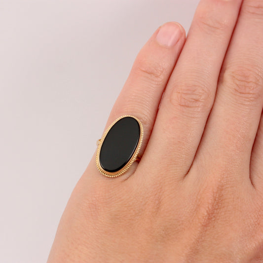 vintage black onyx statement ring
