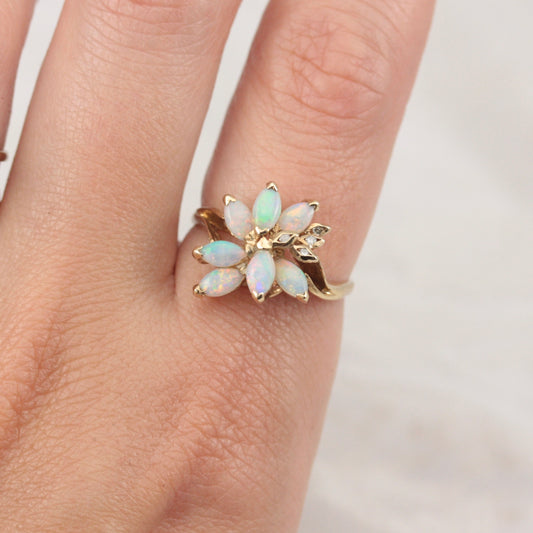 1990s opal cluster ring