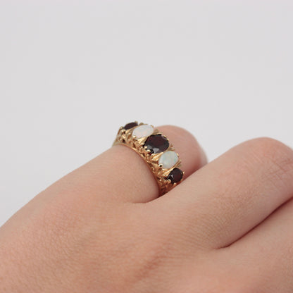 vintage 9ct gold boat ring