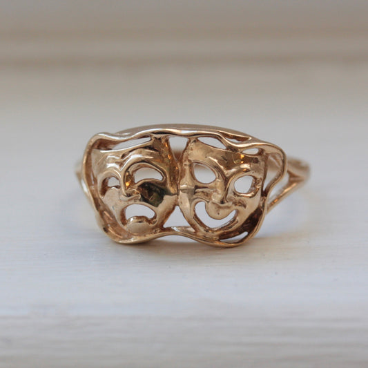comedy tragedy theatre mask ring