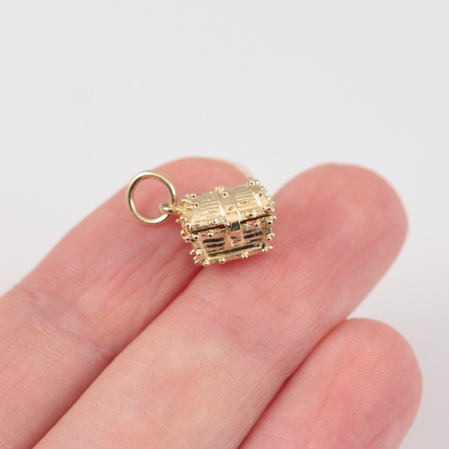 vintage opening treasure chest charm