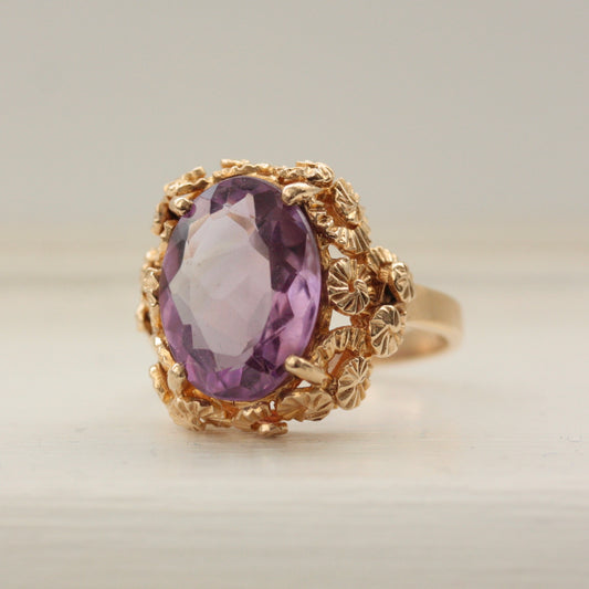vintage 1970s amethyst statement ring