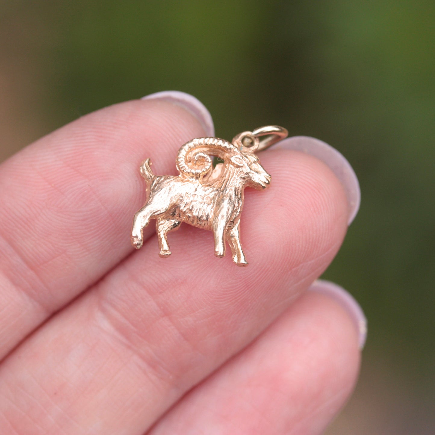 solid gold ram charm