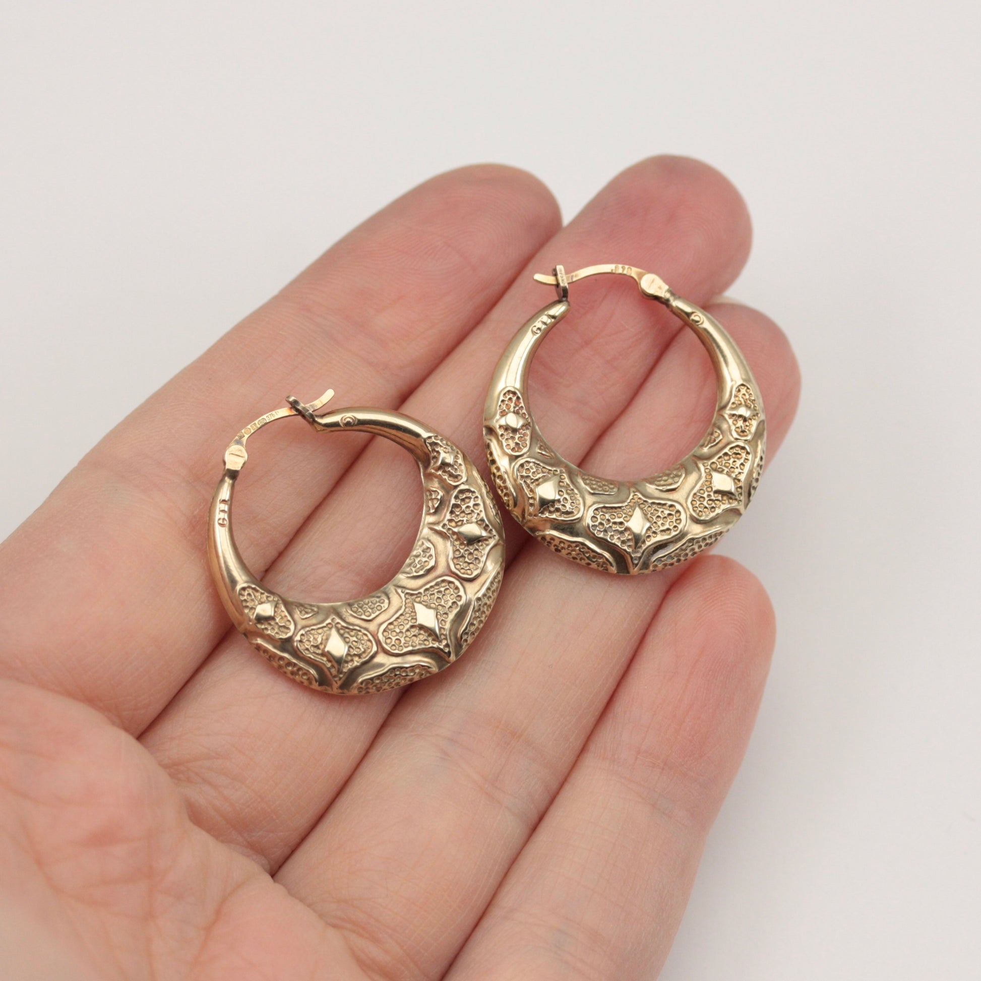 vintage 9ct gold creole hoops