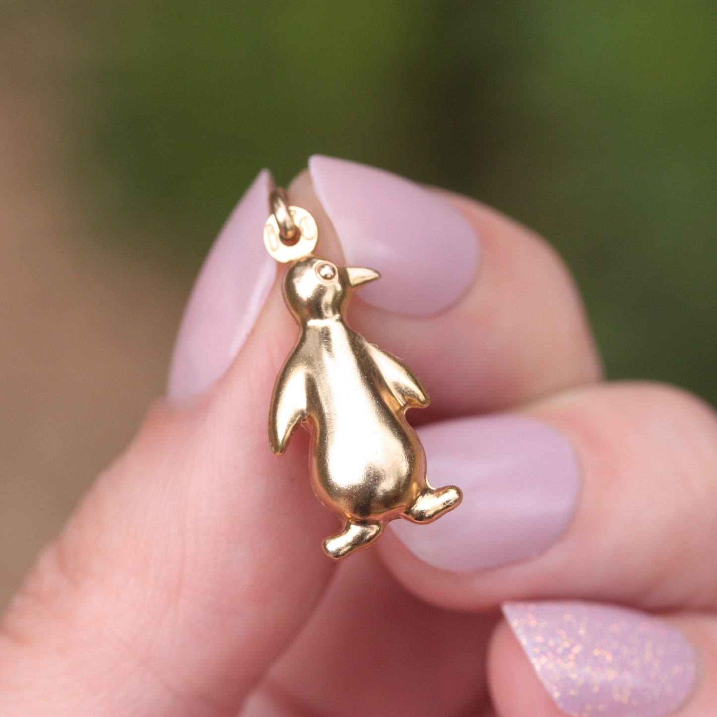 9ct Gold Vintage Puffy Penguin Charm, 1989