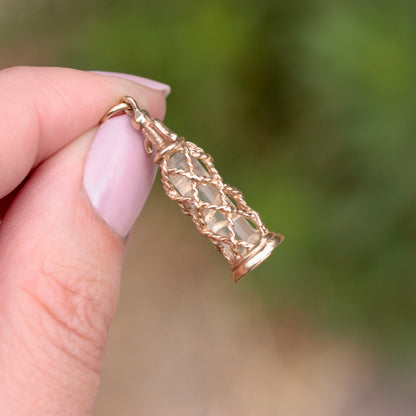 1970s gold soda syphon charm