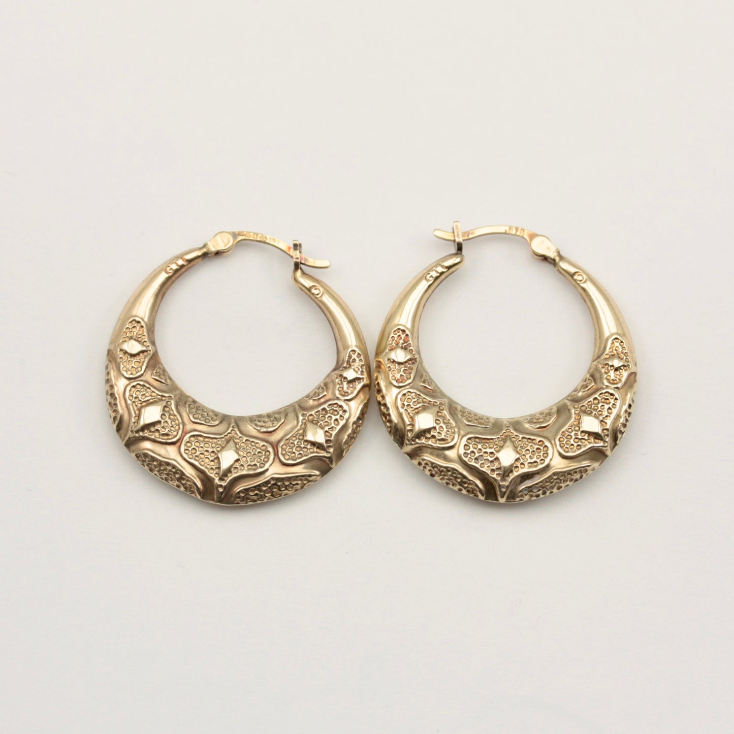 vintage 9ct gold hoop earrings