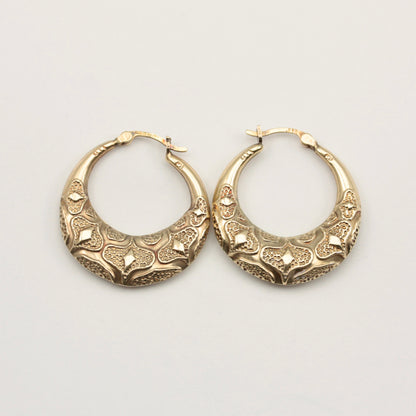 vintage 9ct gold hoop earrings