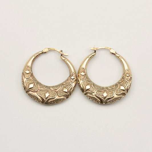 vintage 9ct gold hoop earrings