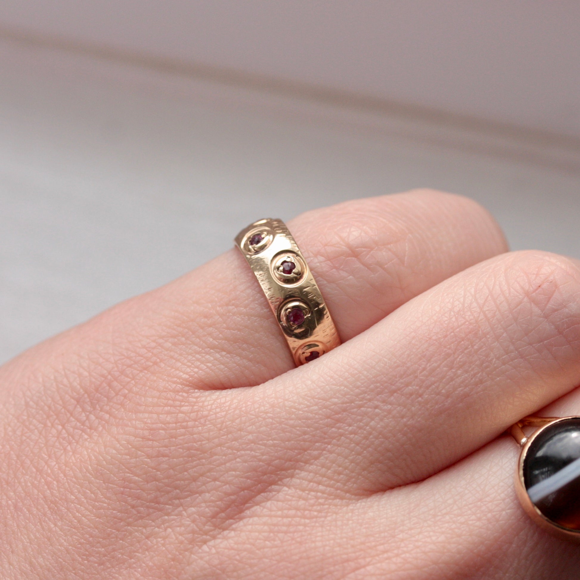 1970s red spinel eternity band
