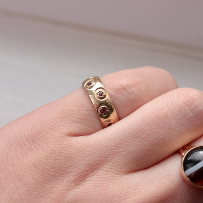 1970s red spinel eternity band