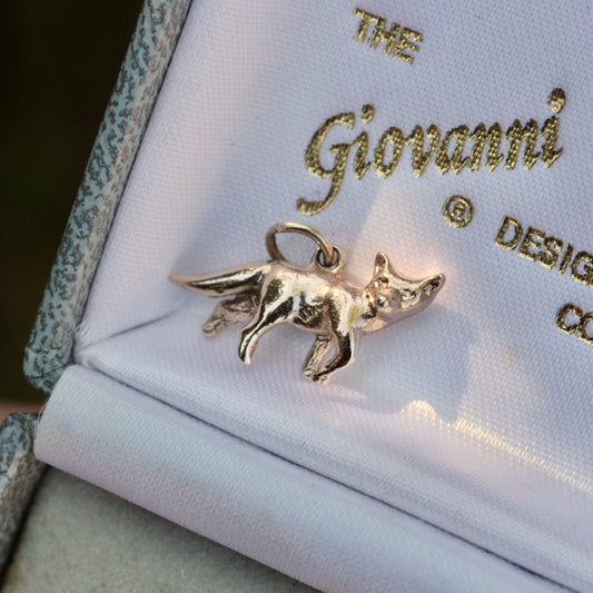 vintage 9ct gold fox charm