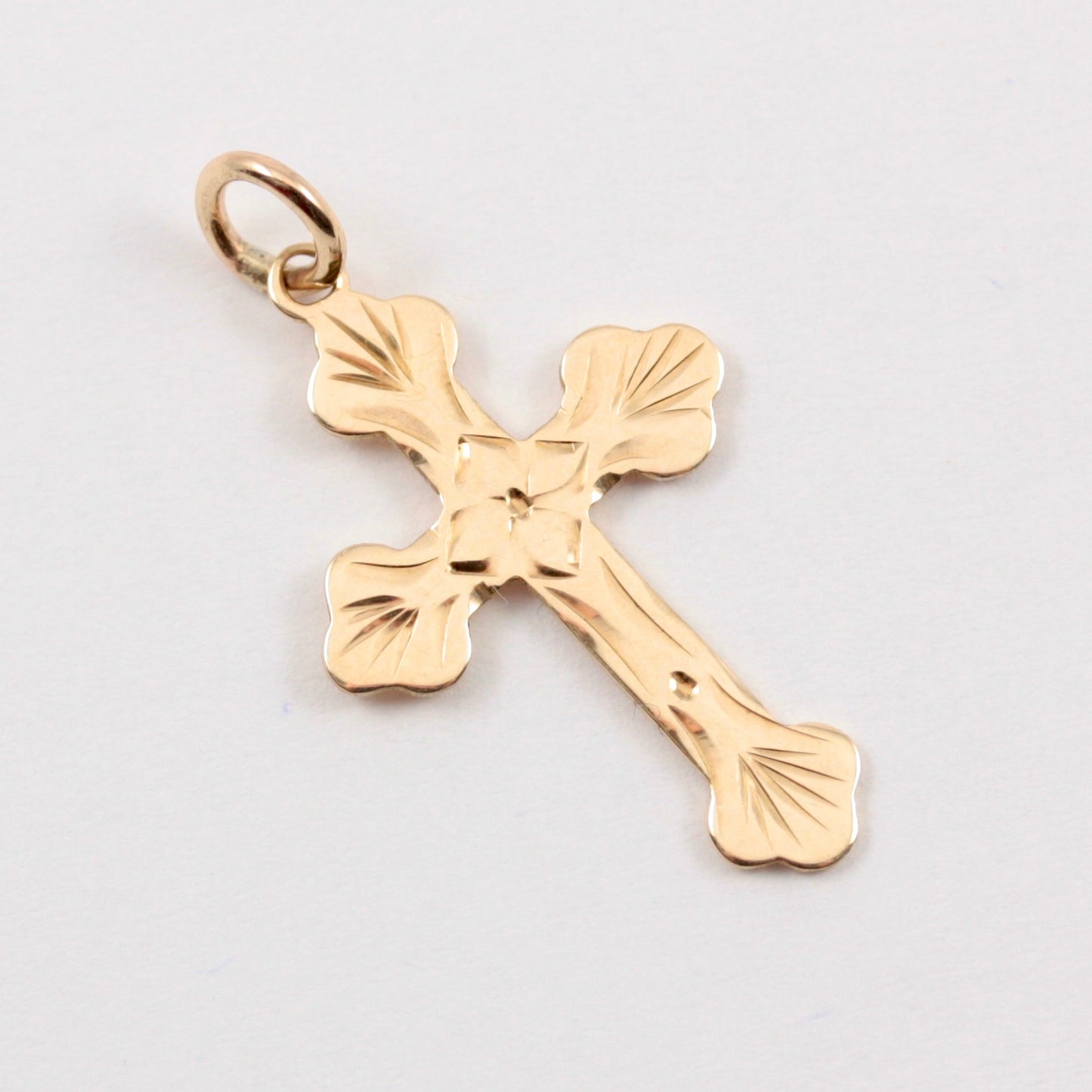 Vintage 9ct Gold Small Cross Pendant, 1966