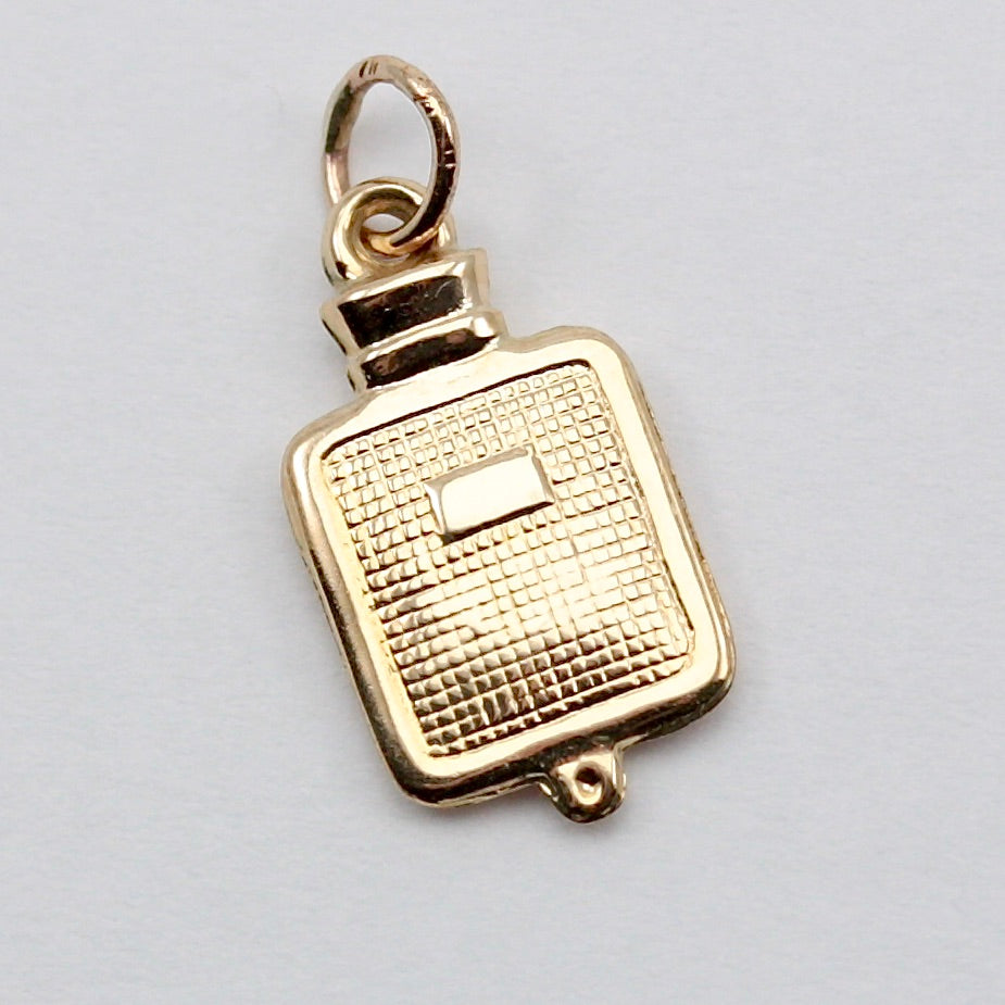 Tiny Vintage 9ct Gold Hot Water Bottle Charm, 1969