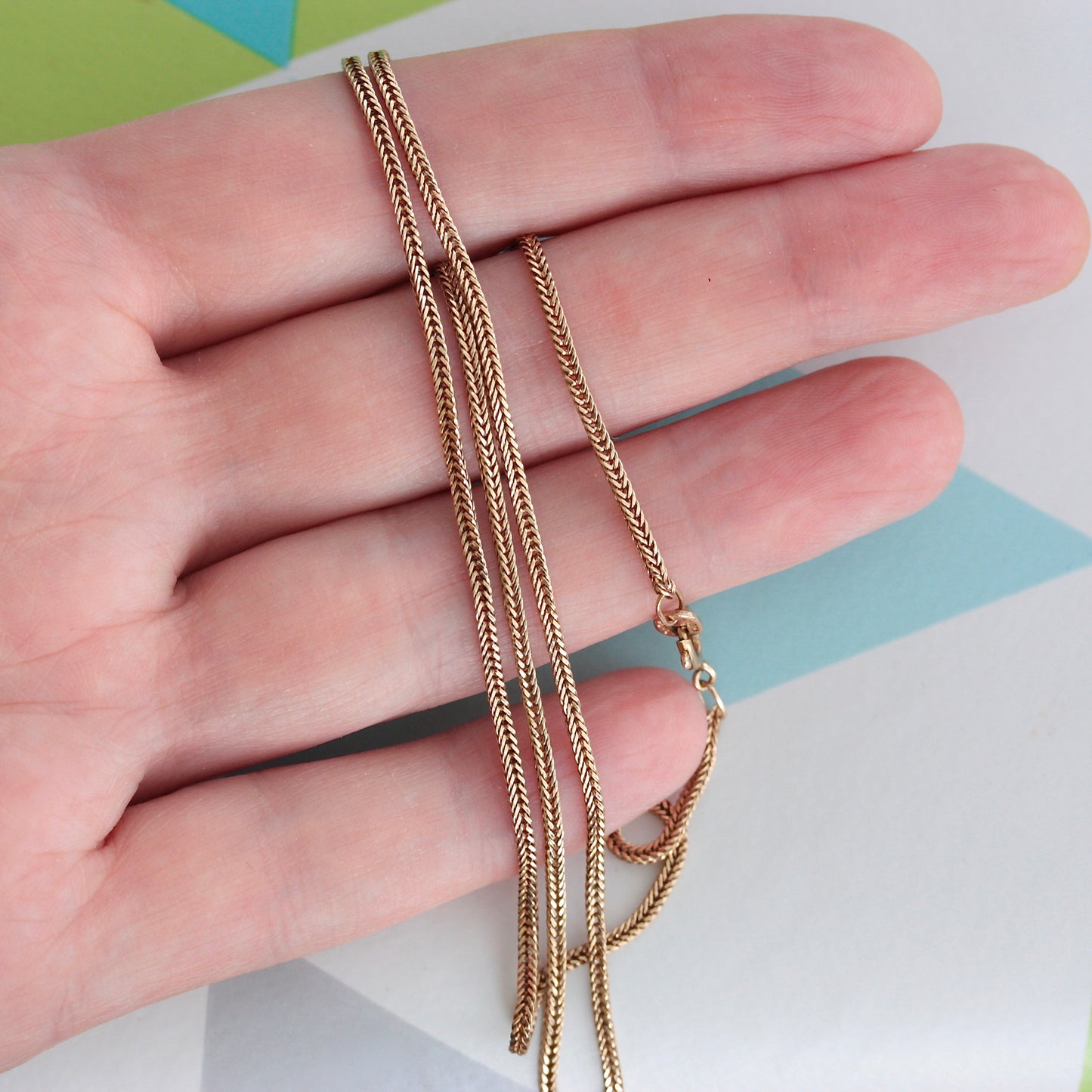 Vintage 9ct Gold Foxtail Chain Necklace, 1979